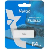 USB 3.0 Flash 64 Gb Netac U185 белый с LED индикатором (NT03U185N-064G-30WH)