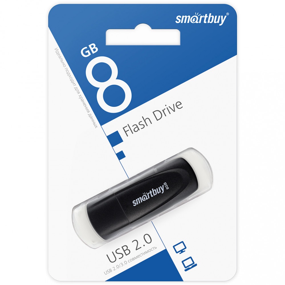 USB Flash 8 Gb SmartBuy Scout Black (SB008GB2SCK)