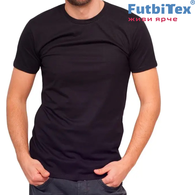 Футболка мужская FutbiTex Evolution, хлопок, черная