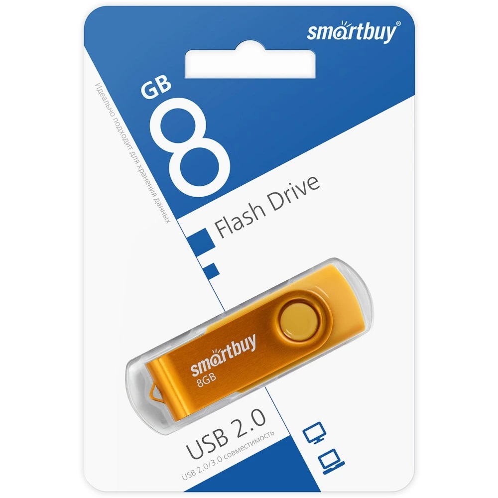 USB Flash 8 Gb SmartBuy Twist Yellow (SB008GB2TWY)