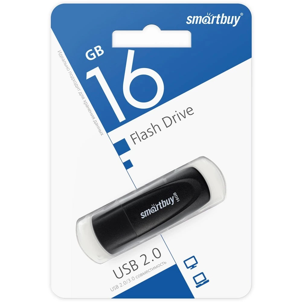 USB Flash 16 Gb SmartBuy Scout Black (SB016GB2SCK)