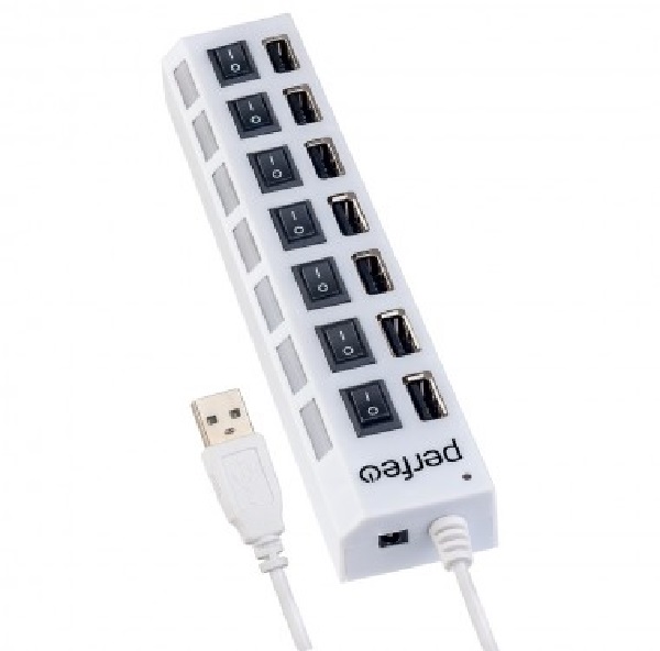 USB-Хаб Perfeo 7 портов (PF-H033 white) белый (PF_C3224)