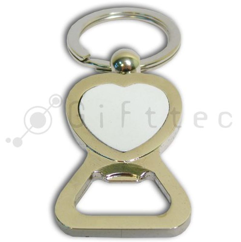 Брелок для ключей, сердце, с открывашкой (для сублимационной печати)