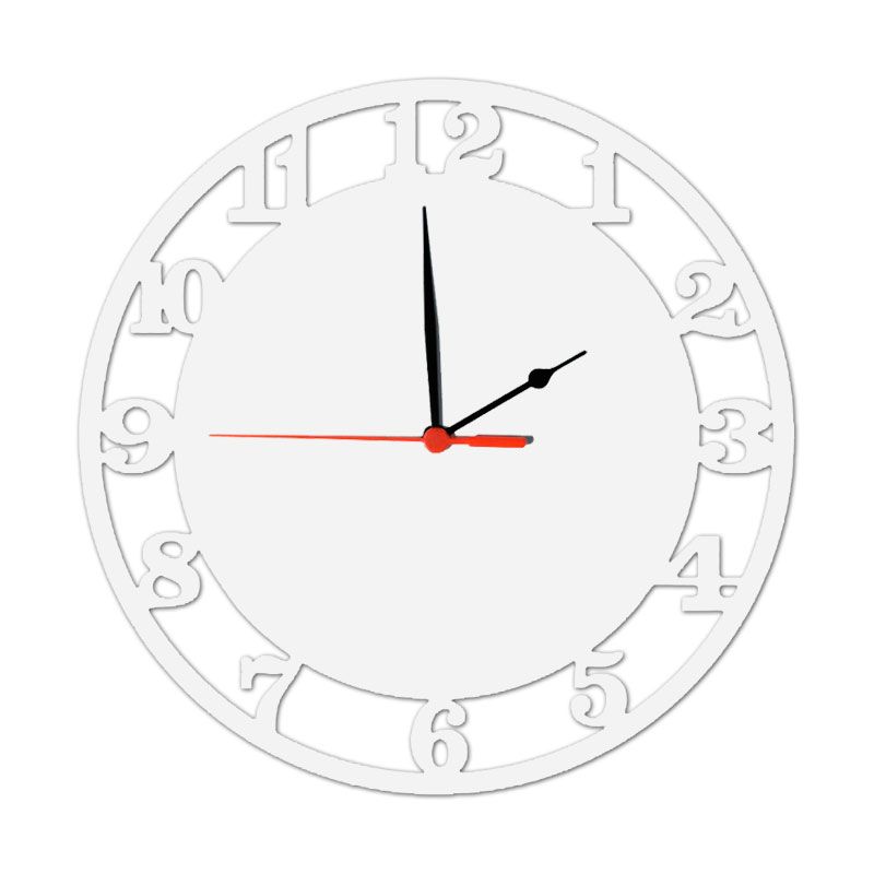 Часы МДФ круглые с цифрами, 270x270мм, под сублимацию