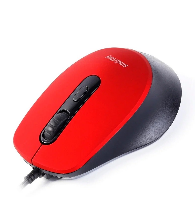 Мышь проводная беззвучная Smartbuy SBM-265-R, USB, красная
