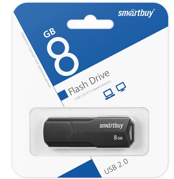 USB Flash 8 Gb SmartBuy CLUE Black (SB8GBCLU-K)