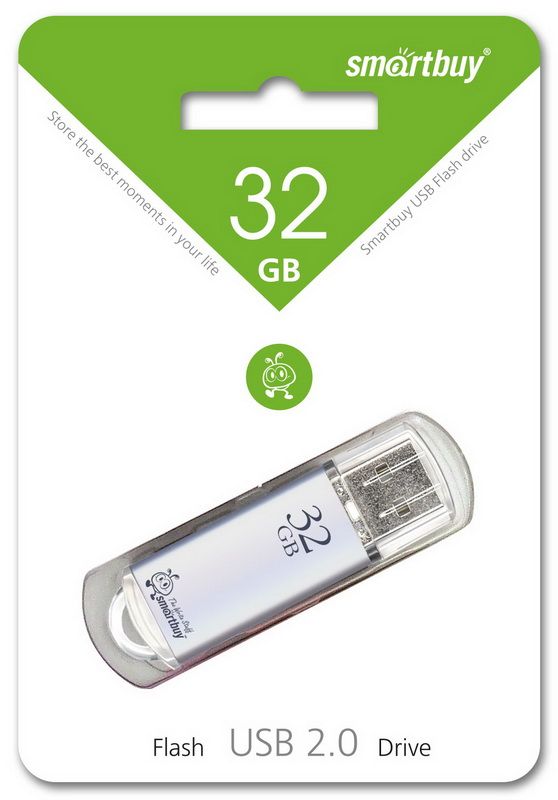 Флэш-память USB Flash 32 Gb SmartBuy V-Cut Silver