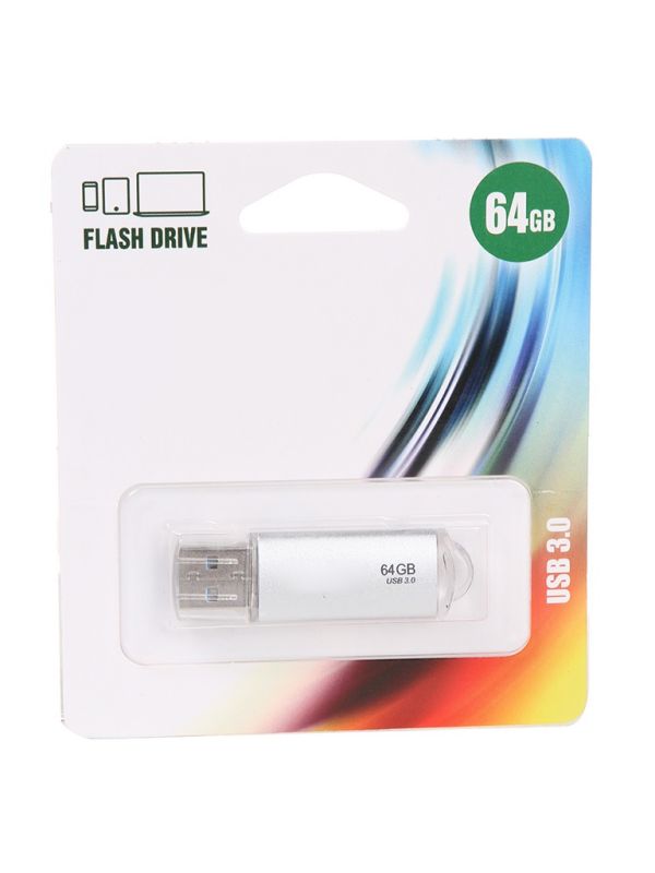 Флэш-память USB 3.0 Flash 64 Gb Perfeo C14 Silver metal series (PF-E02S064ES)