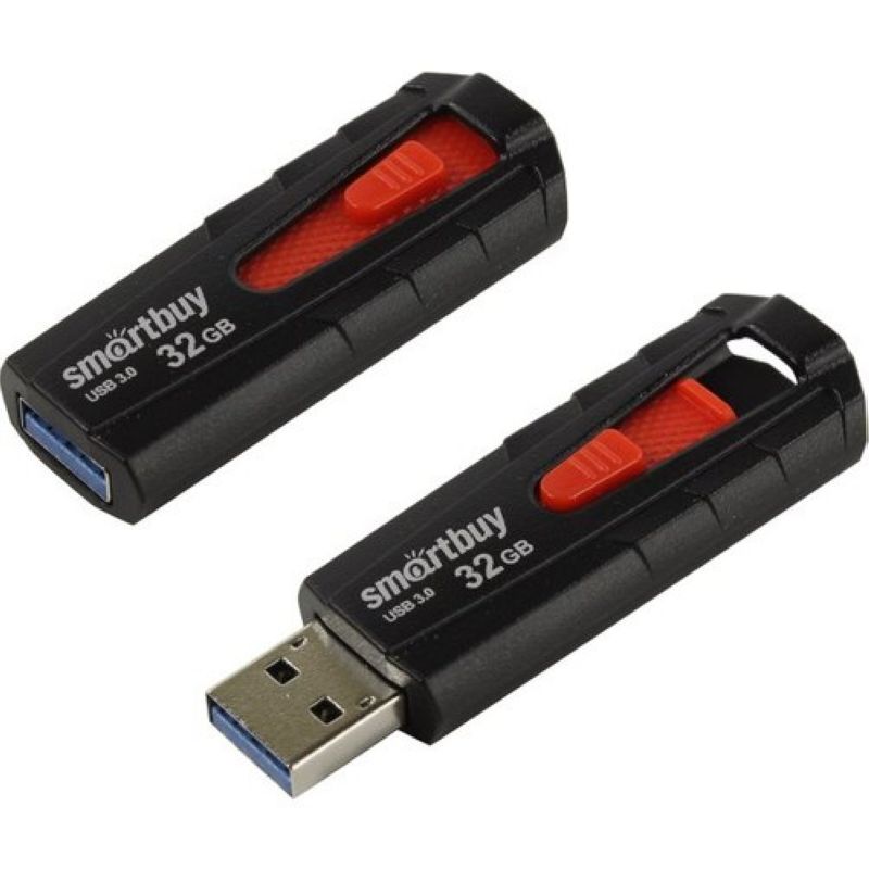 Флэш-память USB Flash 32 Gb SmartBuy IRON Black/Red
