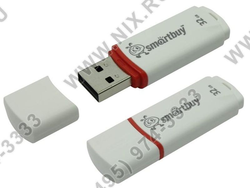 Флэш-память USB Flash 32 Gb SmartBuy Crown White