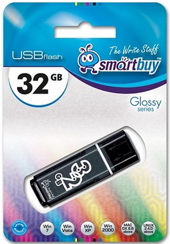 Флэш-память USB Flash 32 Gb SmartBuy Glossy Black