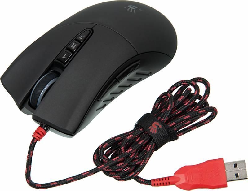 Игровая мышь A4 Bloody V3,оптическая, 3200 dpi,USB чёрная, 7 кнопок