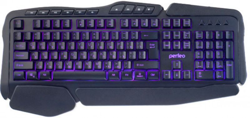 Клавиатура Perfeo "STRIKE" Multimedia с подсветкой кнопок/символов, игровая, черная (PF_A4390)