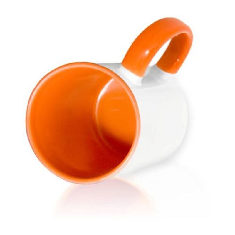 Кружка СТАНДАРТ цветная внутри + цветная ручка (для сублимационной печати), оранжевая