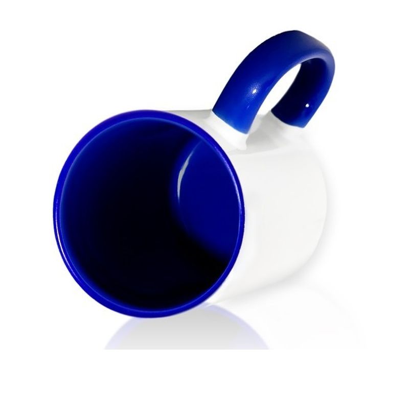Кружка СТАНДАРТ цветная внутри + цветная ручка (для сублимационной печати), синяя