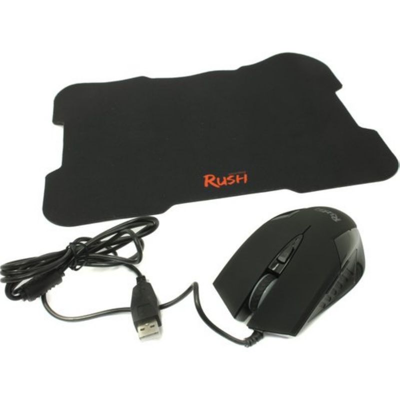 Мышь игровая проводная SmartBuy RUSH 726 Черная + коврик , USB (SBM-726G-K)