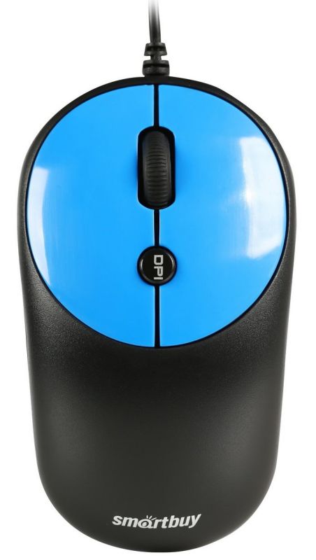 Мышь проводная Smartbuy ONE 382 USB, Чёрно-синяя, оптическая 