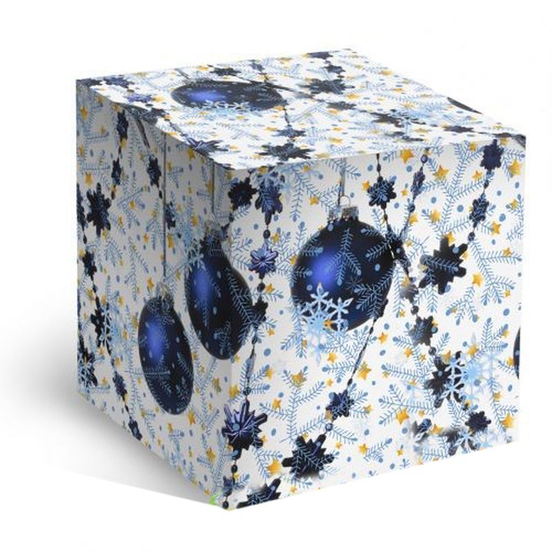 Подарочная коробка для кружки "Новогодние синие шары"