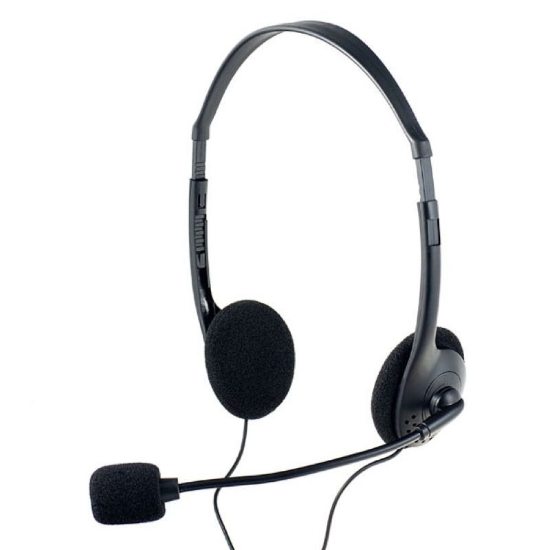 Полноразмерные наушники с микрофоном PERFEO CHAT, черный, кабель 1.8м, (PF-CHAT-BLK)
