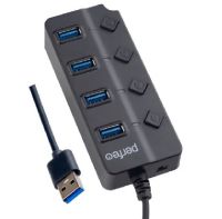 USB-Хаб Perfeo 4 порта, 3.0  (PF-H032 black) черный (PF_C3222)