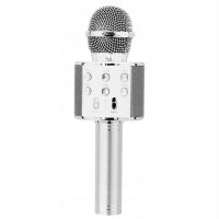 Микрофон для караоке Wster WS-858 Bluetooth с динамиком серебристый