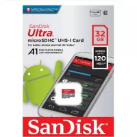 Карта памяти MicroSD 32 Gb Sandisk class10 Ultra UHS-I A1 120 Mb/s без адаптера (SDSQUA4-032G-GN6MN)