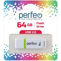 USB Flash 64 Gb Perfeo C11 White (PF-C11W064)