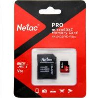 Карта памяти MicroSD 64 Gb Netac P500  Extreme Pro Class 10 UHS-I A1 V30 (100 Mb/s) + SD адаптер (NT02P500PRO-064G-R)