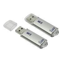 Флэш-память USB Flash 8 Gb SmartBuy V-Cut Silver