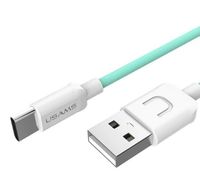 Кабель Type C - USB, USAMS, цвет белый/зеленый, 1 м