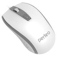 Мышь проводная PERFEO "PROFIL", 4 кн, USB, бело/серебряный  (PF_A4931)