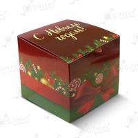 Подарочная коробка для кружки красная "С Новым годом!"