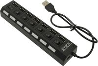 USB-Хаб 2.0 SmartBuy с выключателями, 7 портов, СуперЭконом, черный, SBHA-7207-B