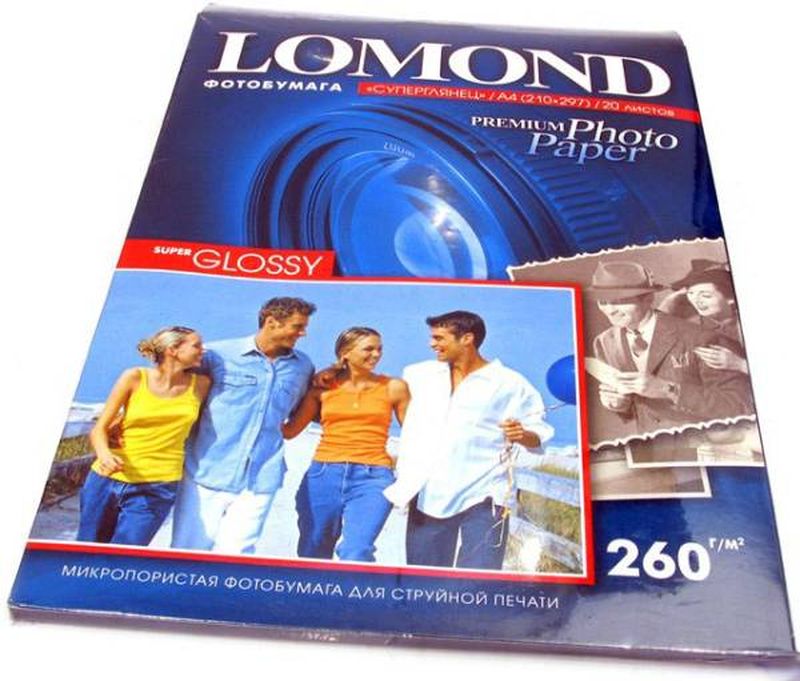 Суперглянцевая фотобумага LOMOND 1103101, А4, 260г/м, 20л