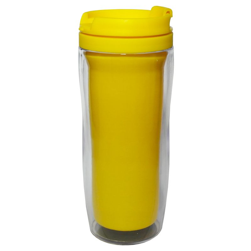 Термостакан пластиковый для полиграфической вставки, 350 мл, желтый