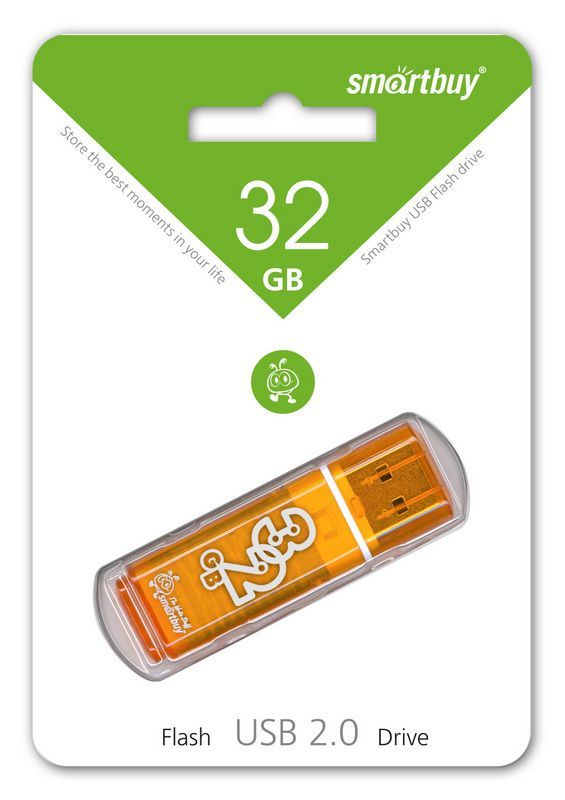 Флэш-память USB Flash 32 Gb SmartBuy Glossy Orange