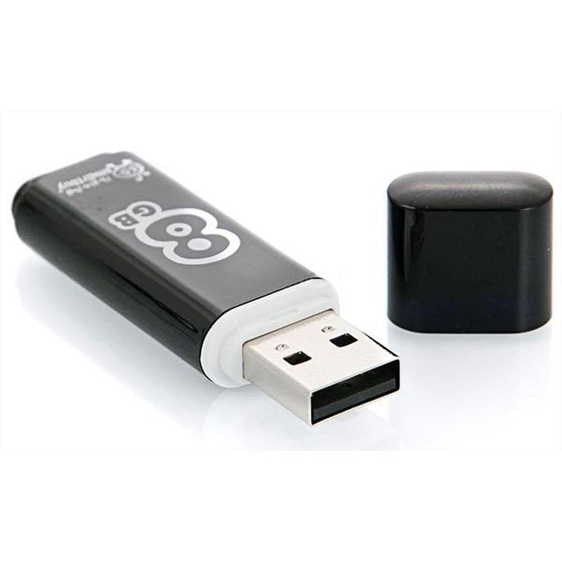 Флэш-память USB Flash 8 Gb SmartBuy Glossy Black